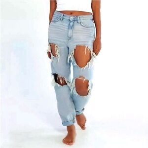 Trendy BDG Urban Outfitters Bold Distressed Light Blue Jeans